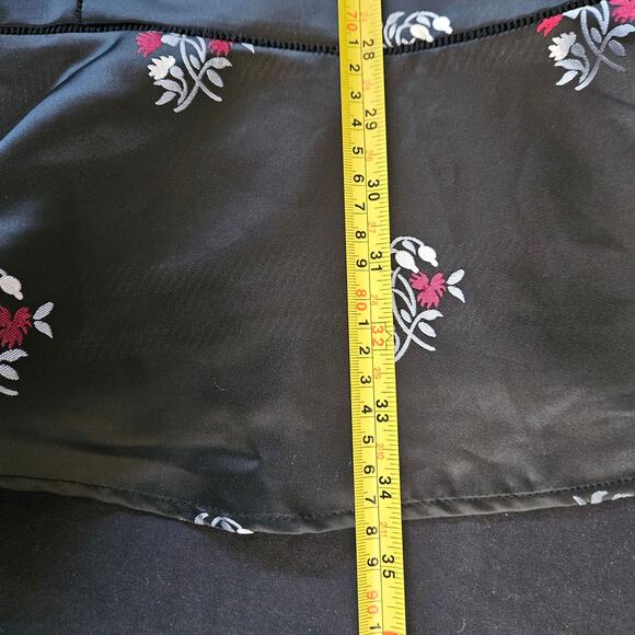 Joie Minia Black Satin Brocade Ruffle Mini Dress Size 2 Dark Floral Whimsigoth - Picture 11 of 11